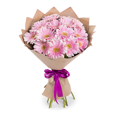 Нежный букет из 15 розовых гербер – воплощение трогательных чувств Ижевск Удмуртская Республика