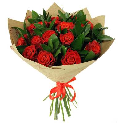 Букет «Фейерверк чувств» – 15 красных эквадорских роз для ярких признаний Ижевск Удмуртская Республика