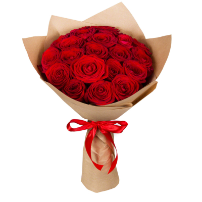 Букет из красных роз в крафт-бумаге Ижевск Удмуртская Республика