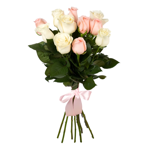 Букет из розовых и белых роз Ижевск Удмуртская Республика